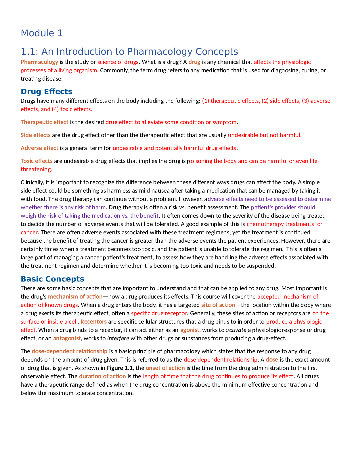 Preview of NURS 231 Module 1 Exam